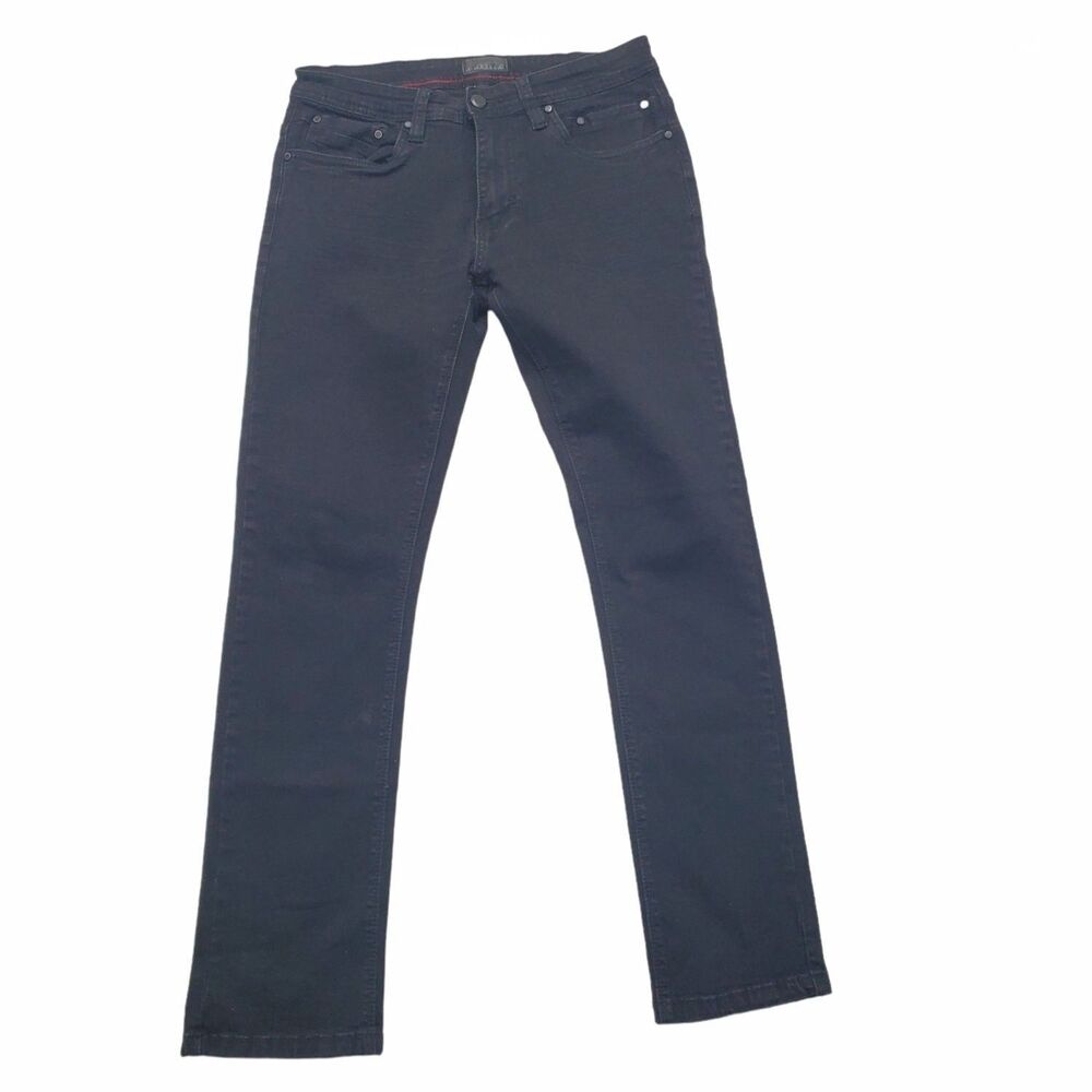 Steve's Jeans Mens 30x30 Slim Straight Black Stretch Denim Pants 5-Pocket Wash